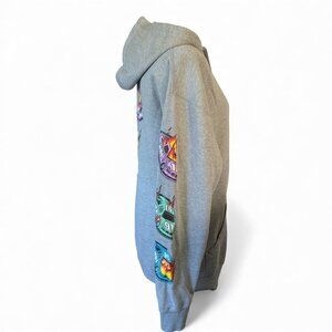 Having Bad Luck Grey Hoodie With Stock Car Print Decals Size X-Large Mens